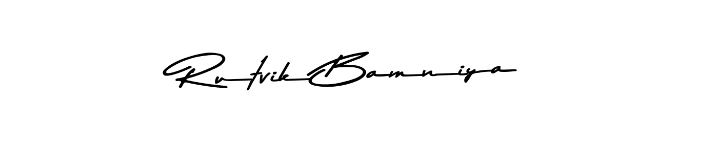 Asem Kandis PERSONAL USE is a professional signature style that is perfect for those who want to add a touch of class to their signature. It is also a great choice for those who want to make their signature more unique. Get Rutvik Bamniya name to fancy signature for free. Rutvik Bamniya signature style 9 images and pictures png