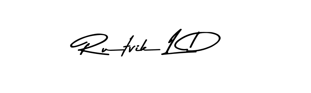 Create a beautiful signature design for name Rutvik L D. With this signature (Asem Kandis PERSONAL USE) fonts, you can make a handwritten signature for free. Rutvik L D signature style 9 images and pictures png