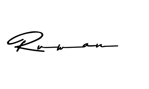 Design your own signature with our free online signature maker. With this signature software, you can create a handwritten (Asem Kandis PERSONAL USE) signature for name Ruwan. Ruwan signature style 9 images and pictures png