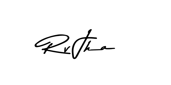 Asem Kandis PERSONAL USE is a professional signature style that is perfect for those who want to add a touch of class to their signature. It is also a great choice for those who want to make their signature more unique. Get Rv Jha name to fancy signature for free. Rv Jha signature style 9 images and pictures png