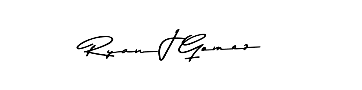 Make a beautiful signature design for name Ryan J Gomez. With this signature (Asem Kandis PERSONAL USE) style, you can create a handwritten signature for free. Ryan J Gomez signature style 9 images and pictures png