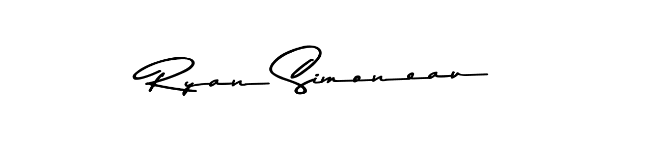 This is the best signature style for the Ryan Simoneau name. Also you like these signature font (Asem Kandis PERSONAL USE). Mix name signature. Ryan Simoneau signature style 9 images and pictures png