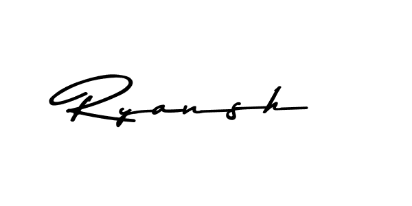 How to make Ryansh name signature. Use Asem Kandis PERSONAL USE style for creating short signs online. This is the latest handwritten sign. Ryansh signature style 9 images and pictures png