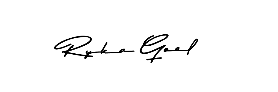 Make a beautiful signature design for name Ryka Goel. With this signature (Asem Kandis PERSONAL USE) style, you can create a handwritten signature for free. Ryka Goel signature style 9 images and pictures png