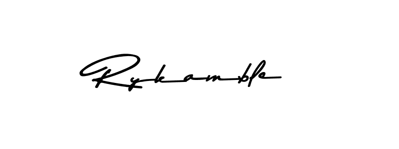 How to make Rykamble name signature. Use Asem Kandis PERSONAL USE style for creating short signs online. This is the latest handwritten sign. Rykamble signature style 9 images and pictures png