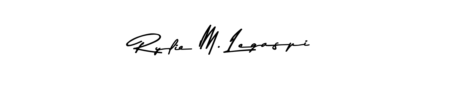 This is the best signature style for the Rylie M. Legaspi name. Also you like these signature font (Asem Kandis PERSONAL USE). Mix name signature. Rylie M. Legaspi signature style 9 images and pictures png