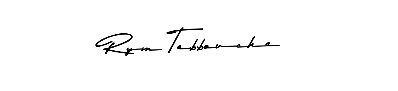 Design your own signature with our free online signature maker. With this signature software, you can create a handwritten (Asem Kandis PERSONAL USE) signature for name Rym Tebbouche. Rym Tebbouche signature style 9 images and pictures png