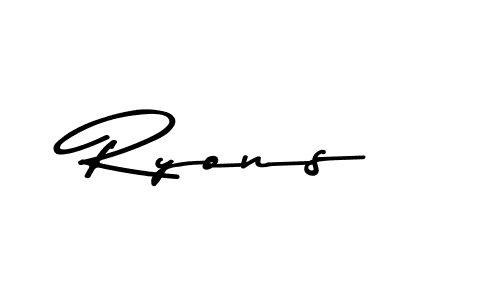 How to make Ryons name signature. Use Asem Kandis PERSONAL USE style for creating short signs online. This is the latest handwritten sign. Ryons signature style 9 images and pictures png