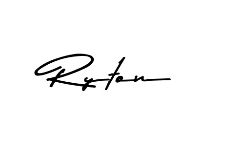 Use a signature maker to create a handwritten signature online. With this signature software, you can design (Asem Kandis PERSONAL USE) your own signature for name Ryton. Ryton signature style 9 images and pictures png