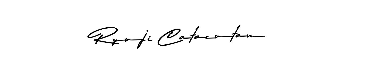 Create a beautiful signature design for name Ryuji Catacutan. With this signature (Asem Kandis PERSONAL USE) fonts, you can make a handwritten signature for free. Ryuji Catacutan signature style 9 images and pictures png