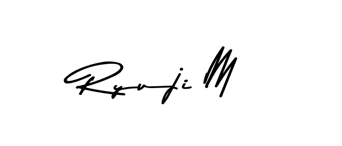 Make a beautiful signature design for name Ryuji M. Use this online signature maker to create a handwritten signature for free. Ryuji M signature style 9 images and pictures png