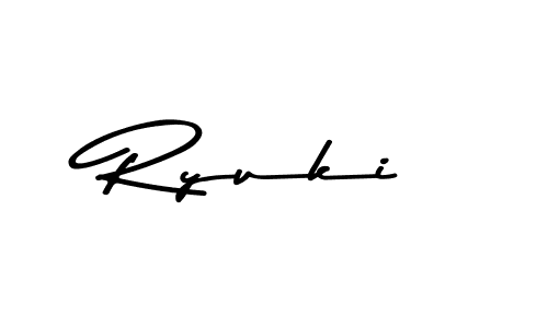 Make a beautiful signature design for name Ryuki. With this signature (Asem Kandis PERSONAL USE) style, you can create a handwritten signature for free. Ryuki signature style 9 images and pictures png