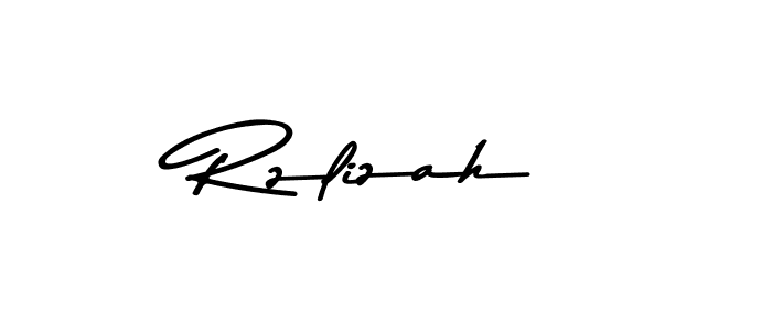 Make a beautiful signature design for name Rzlizah. With this signature (Asem Kandis PERSONAL USE) style, you can create a handwritten signature for free. Rzlizah signature style 9 images and pictures png