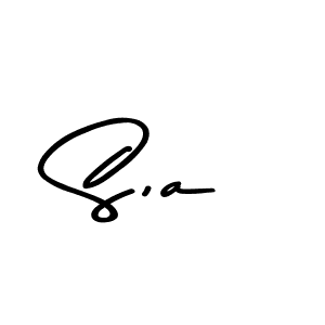Create a beautiful signature design for name S,a. With this signature (Asem Kandis PERSONAL USE) fonts, you can make a handwritten signature for free. S,a signature style 9 images and pictures png