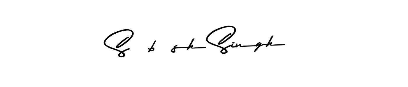 How to make Sübâsh Singh name signature. Use Asem Kandis PERSONAL USE style for creating short signs online. This is the latest handwritten sign. Sübâsh Singh signature style 9 images and pictures png