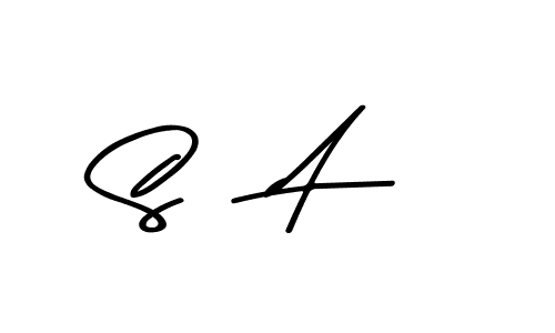 The best way (Asem Kandis PERSONAL USE) to make a short signature is to pick only two or three words in your name. The name S   A include a total of six letters. For converting this name. S   A signature style 9 images and pictures png