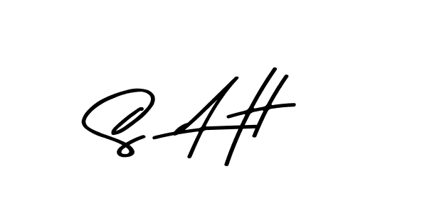 Create a beautiful signature design for name S  A H. With this signature (Asem Kandis PERSONAL USE) fonts, you can make a handwritten signature for free. S  A H signature style 9 images and pictures png