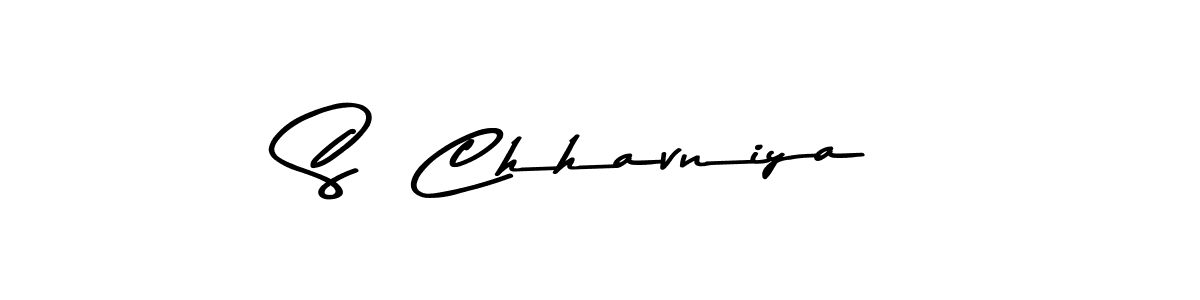How to make S  Chhavniya name signature. Use Asem Kandis PERSONAL USE style for creating short signs online. This is the latest handwritten sign. S  Chhavniya signature style 9 images and pictures png