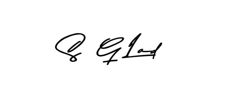 Create a beautiful signature design for name S  G Lad. With this signature (Asem Kandis PERSONAL USE) fonts, you can make a handwritten signature for free. S  G Lad signature style 9 images and pictures png