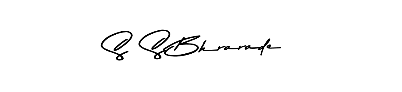 The best way (Asem Kandis PERSONAL USE) to make a short signature is to pick only two or three words in your name. The name S  S Bhrarade include a total of six letters. For converting this name. S  S Bhrarade signature style 9 images and pictures png
