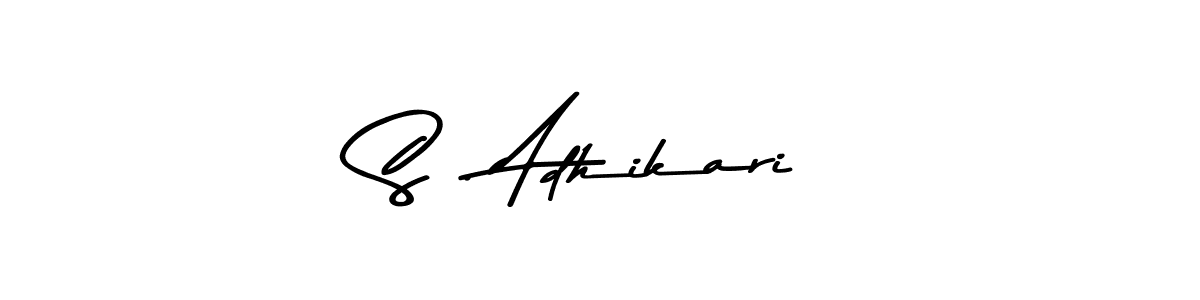 The best way (Asem Kandis PERSONAL USE) to make a short signature is to pick only two or three words in your name. The name S . Adhikari include a total of six letters. For converting this name. S . Adhikari signature style 9 images and pictures png