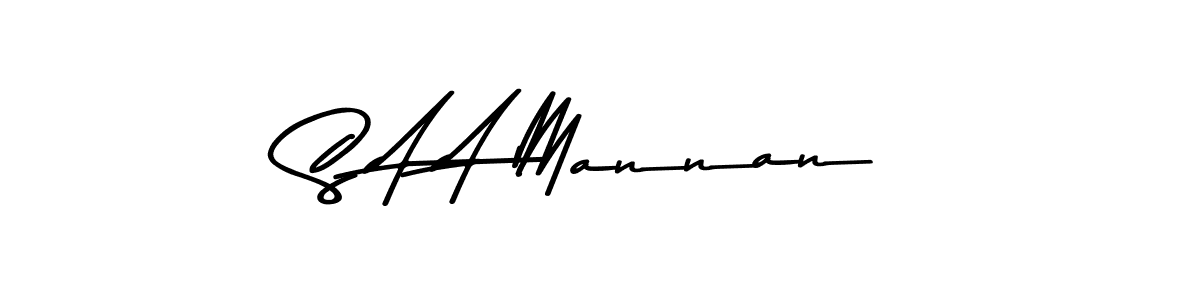 Create a beautiful signature design for name S A A Mannan. With this signature (Asem Kandis PERSONAL USE) fonts, you can make a handwritten signature for free. S A A Mannan signature style 9 images and pictures png