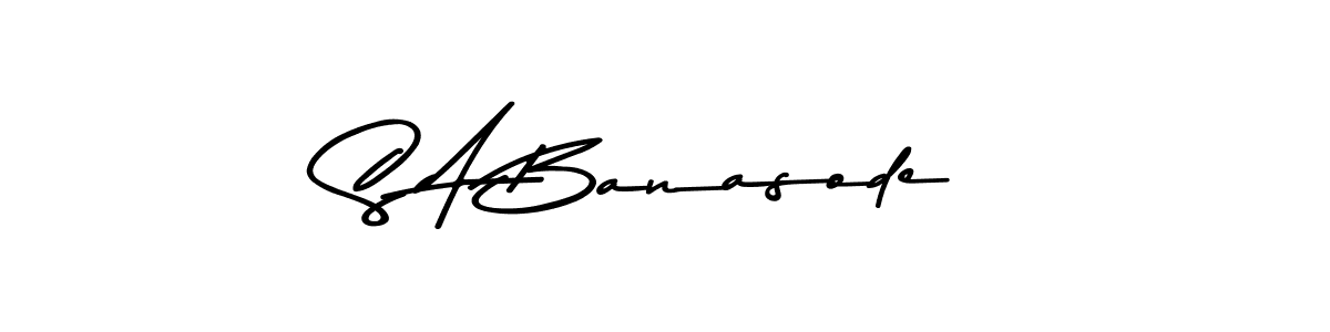 Also You can easily find your signature by using the search form. We will create S A Banasode name handwritten signature images for you free of cost using Asem Kandis PERSONAL USE sign style. S A Banasode signature style 9 images and pictures png