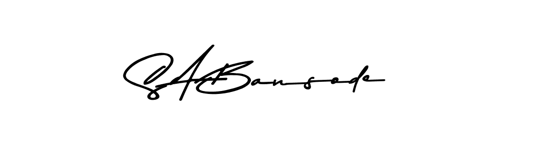 if you are searching for the best signature style for your name S A Bansode. so please give up your signature search. here we have designed multiple signature styles  using Asem Kandis PERSONAL USE. S A Bansode signature style 9 images and pictures png