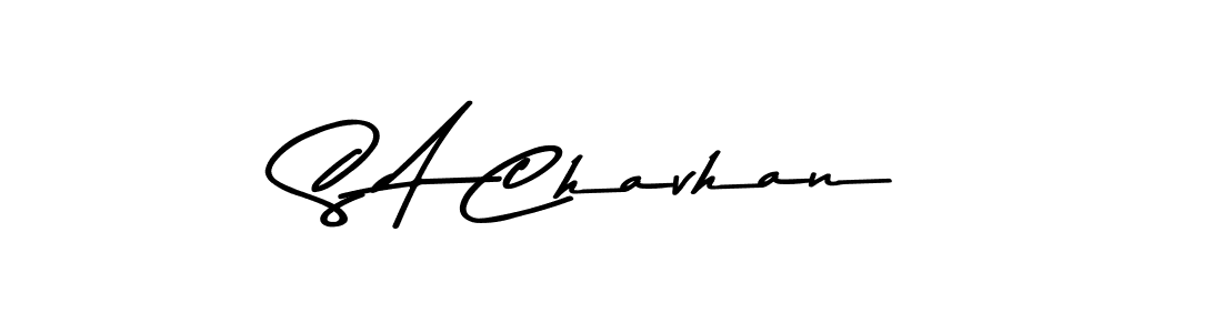 How to make S A Chavhan name signature. Use Asem Kandis PERSONAL USE style for creating short signs online. This is the latest handwritten sign. S A Chavhan signature style 9 images and pictures png