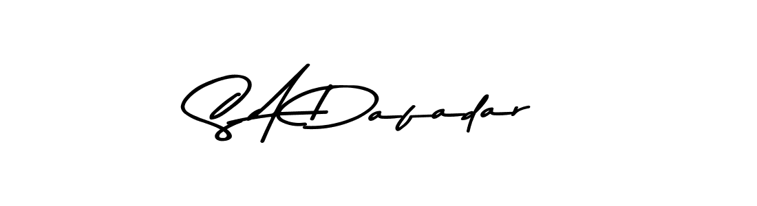 How to make S A Dafadar name signature. Use Asem Kandis PERSONAL USE style for creating short signs online. This is the latest handwritten sign. S A Dafadar signature style 9 images and pictures png