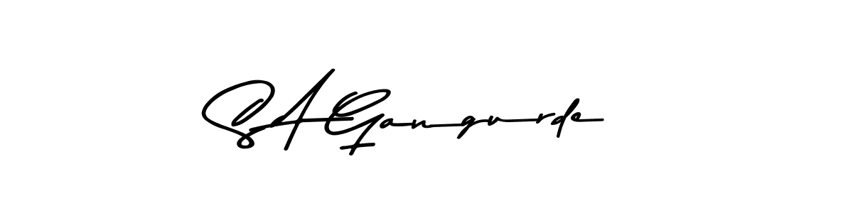 if you are searching for the best signature style for your name S A Gangurde. so please give up your signature search. here we have designed multiple signature styles  using Asem Kandis PERSONAL USE. S A Gangurde signature style 9 images and pictures png