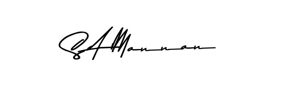 Design your own signature with our free online signature maker. With this signature software, you can create a handwritten (Asem Kandis PERSONAL USE) signature for name S A Mannan. S A Mannan signature style 9 images and pictures png