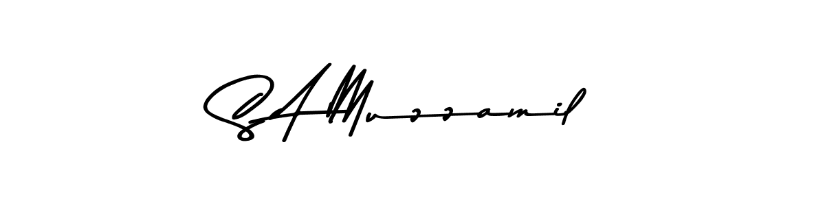 The best way (Asem Kandis PERSONAL USE) to make a short signature is to pick only two or three words in your name. The name S A Muzzamil include a total of six letters. For converting this name. S A Muzzamil signature style 9 images and pictures png