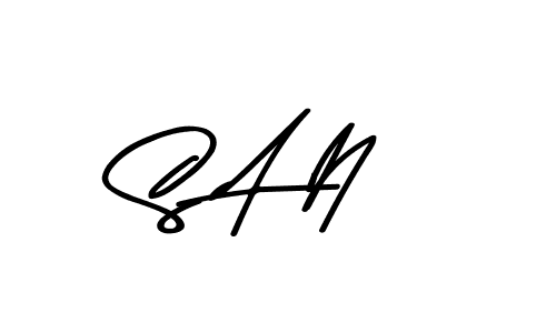 How to make S A N name signature. Use Asem Kandis PERSONAL USE style for creating short signs online. This is the latest handwritten sign. S A N signature style 9 images and pictures png