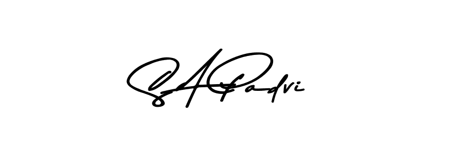 Make a beautiful signature design for name S A Padvi. With this signature (Asem Kandis PERSONAL USE) style, you can create a handwritten signature for free. S A Padvi signature style 9 images and pictures png
