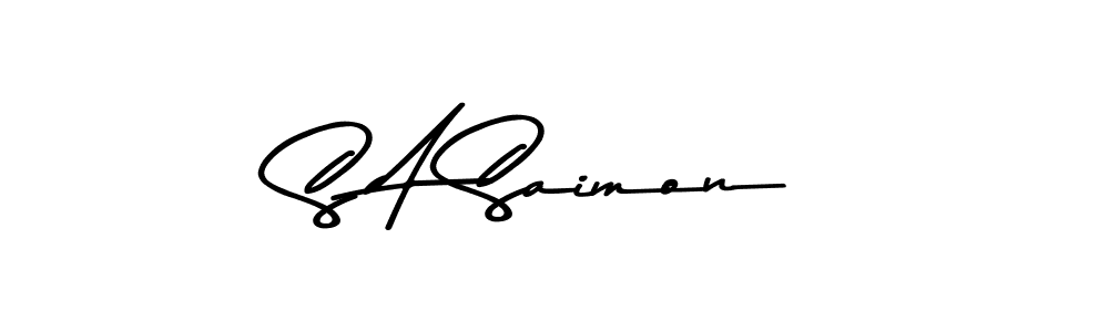 You should practise on your own different ways (Asem Kandis PERSONAL USE) to write your name (S A Saimon) in signature. don't let someone else do it for you. S A Saimon signature style 9 images and pictures png