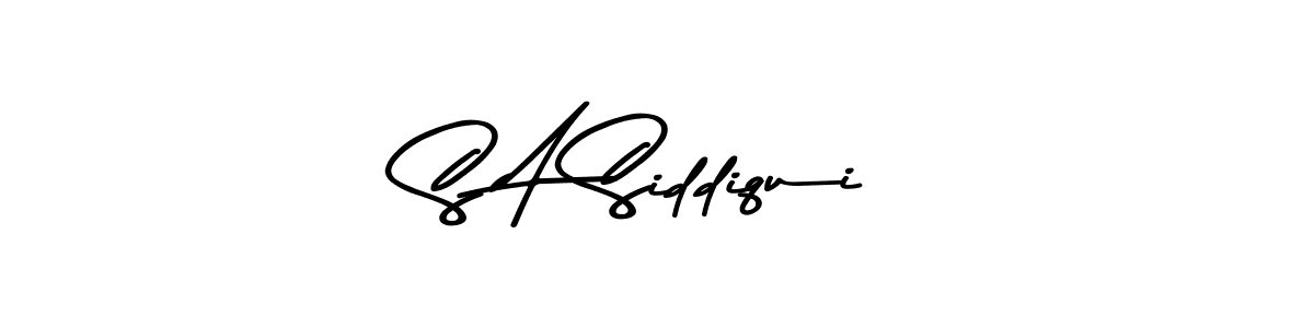 How to make S A Siddiqui name signature. Use Asem Kandis PERSONAL USE style for creating short signs online. This is the latest handwritten sign. S A Siddiqui signature style 9 images and pictures png