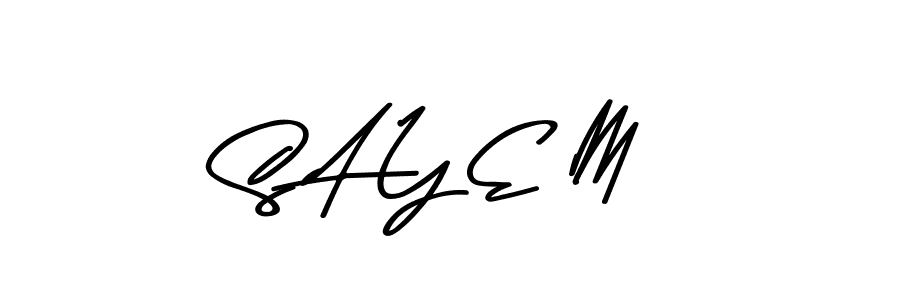 How to make S A Y E M name signature. Use Asem Kandis PERSONAL USE style for creating short signs online. This is the latest handwritten sign. S A Y E M signature style 9 images and pictures png