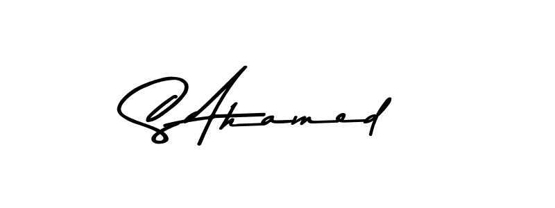 How to make S Ahamed name signature. Use Asem Kandis PERSONAL USE style for creating short signs online. This is the latest handwritten sign. S Ahamed signature style 9 images and pictures png