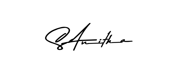 How to make S Anitha name signature. Use Asem Kandis PERSONAL USE style for creating short signs online. This is the latest handwritten sign. S Anitha signature style 9 images and pictures png