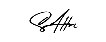 A sleek calligraphic signature for name S Attri utilizing Asem Kandis PERSONAL USE styling. Great for adding personal signatures to photos and art. S Attri signature style 9 images and pictures png