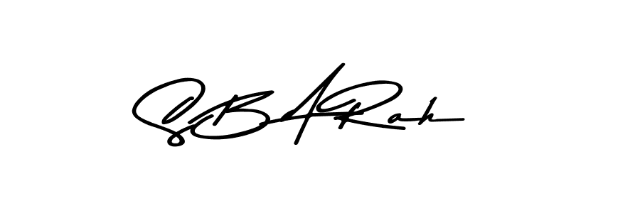 How to make S B A Rah name signature. Use Asem Kandis PERSONAL USE style for creating short signs online. This is the latest handwritten sign. S B A Rah signature style 9 images and pictures png