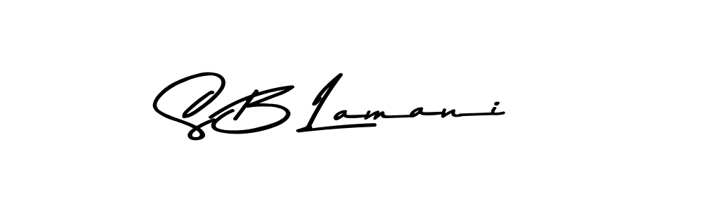 The best way (Asem Kandis PERSONAL USE) to make a short signature is to pick only two or three words in your name. The name S B Lamani include a total of six letters. For converting this name. S B Lamani signature style 9 images and pictures png