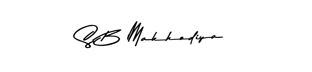 Create a beautiful signature design for name S B Makhodiya. With this signature (Asem Kandis PERSONAL USE) fonts, you can make a handwritten signature for free. S B Makhodiya signature style 9 images and pictures png