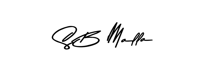 Create a beautiful signature design for name S B Malla. With this signature (Asem Kandis PERSONAL USE) fonts, you can make a handwritten signature for free. S B Malla signature style 9 images and pictures png