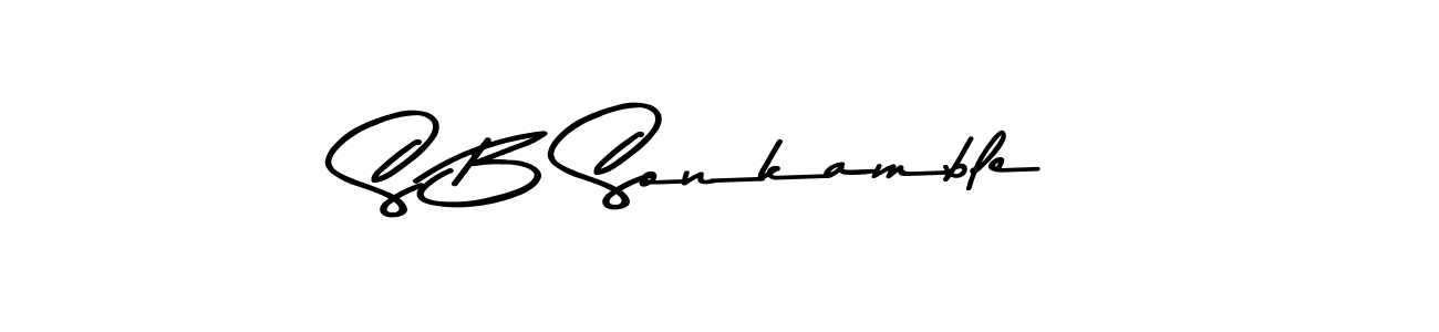 Design your own signature with our free online signature maker. With this signature software, you can create a handwritten (Asem Kandis PERSONAL USE) signature for name S B Sonkamble. S B Sonkamble signature style 9 images and pictures png