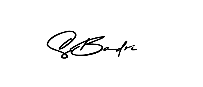 The best way (Asem Kandis PERSONAL USE) to make a short signature is to pick only two or three words in your name. The name S Badri include a total of six letters. For converting this name. S Badri signature style 9 images and pictures png