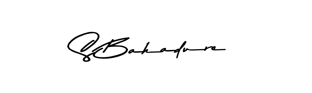 The best way (Asem Kandis PERSONAL USE) to make a short signature is to pick only two or three words in your name. The name S Bahadure include a total of six letters. For converting this name. S Bahadure signature style 9 images and pictures png