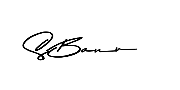 The best way (Asem Kandis PERSONAL USE) to make a short signature is to pick only two or three words in your name. The name S Banu include a total of six letters. For converting this name. S Banu signature style 9 images and pictures png