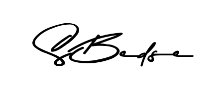 Transform the name S Bedse into a signature masterpiece using Asem Kandis PERSONAL USE font. Ideal for photographers, artists, and creators looking for watermarks. S Bedse signature style 9 images and pictures png